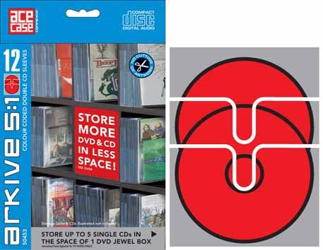 Arkive 5:1 CD Storage Sleeve 12 pack (grey) DOUBLE DISC - MW Direct