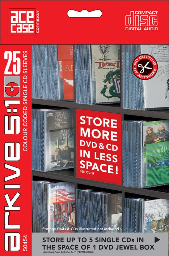 Arkive 5:1 Single CD Storage Sleeve 25 pack (grey) - MW Direct