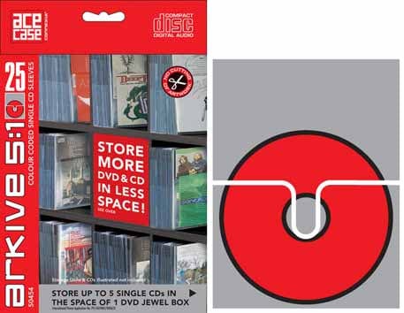 Arkive 5:1 Single CD Storage Sleeve 25 pack (grey) - MW Direct